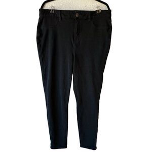 American Eagle Next Level Stretch Pants Women's16L Black Belt Loops Button Zip